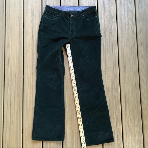 L.L. Bean Forest Green Corduroy Flare Classic 5 Pocket Pants Size 10 Regular - Picture 4 of 9